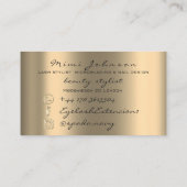 メイクアップアーティストアイブロウレイズ金ゴールドセピエステティシャン 名刺 (裏面)