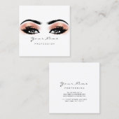 メイクアップアーティストアイブロウ赤面ラッシュホワイトスクエア スクエア名刺 (正面/裏面)