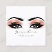 メイクアップアーティストアイブロウ赤面ラッシュホワイトスクエア スクエア名刺 (正面)