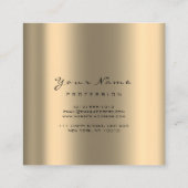 メイクアップアーティストアイブロックスレイズセピア金ゴールドスクエア スクエア名刺 (裏面)