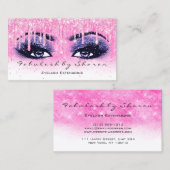 メイクアップアーティストアイブロッシュグリッタードリップネイビーピンク 名刺 (正面/裏面)