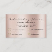 メイクアップアーティストアイブロラックスエクステンシグリッターピンク 名刺 (裏面)