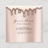 メイクアップアーティストアイブロワックスラッシュグリッターピンクスクエア スクエア名刺 (裏面)