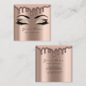 メイクアップアーティストアイブロワックスラッシュグリッターピンクドリップ スクエア名刺 (正面/裏面)