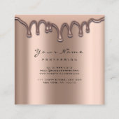 メイクアップアーティストアイブロワックスラッシュグリッターピンクドリップ スクエア名刺 (裏面)