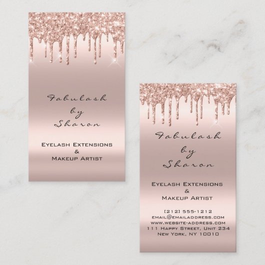 メイクアップアーティストアイラッシュアイラッシュグリッタードリップスバラ 名刺 (正面/裏面)