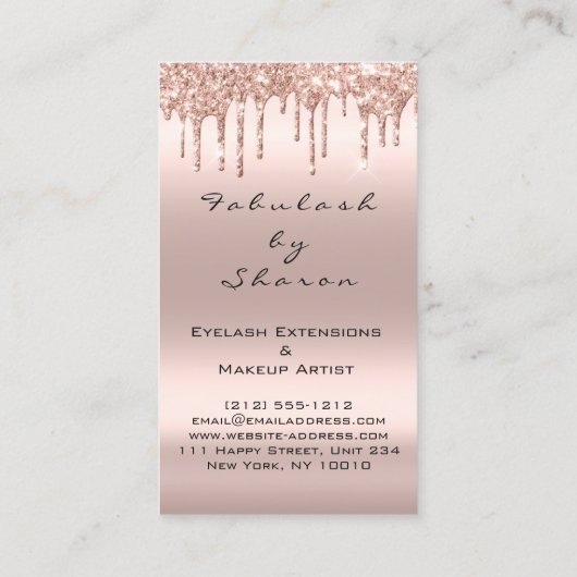 メイクアップアーティストアイラッシュアイラッシュグリッタードリップスバラ 名刺 (裏面)