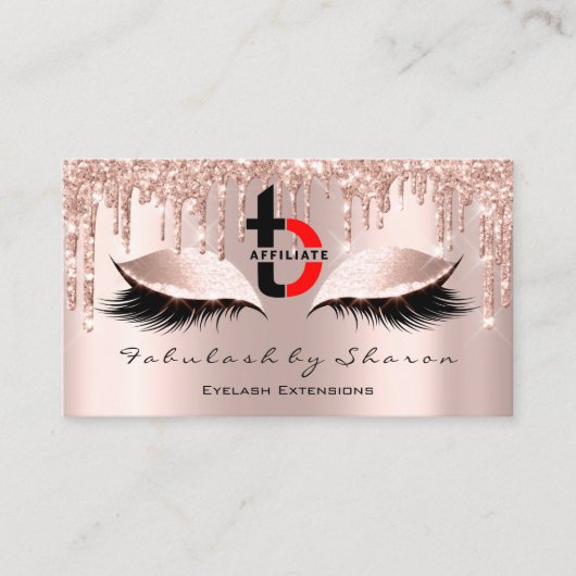 メイクアップアーティストアイラッシュアフィリエイトロゴドリップスバラ 名刺 (正面)