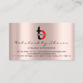 メイクアップアーティストアイラッシュアフィリエイトロゴドリップス赤面 名刺 (裏面)