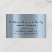 メイクアップアーティストアイラッシュエクステンションスモークブルーエレガント 名刺 (裏面)