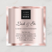 メイクアップアーティストアイラッシュエクステンションバララックスロゴ スクエア名刺 (裏面)