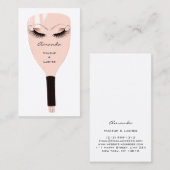 メイクアップアーティストアイラッシュエクステンション美容師顔 名刺 (正面/裏面)