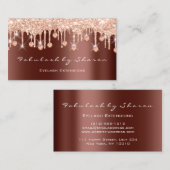 メイクアップアーティストアイラッシュグリッタードリップスブラウンコッパー 名刺 (正面/裏面)