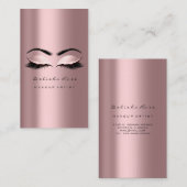 メイクアップアーティストアイラッシュグリッター赤面ピンク 名刺 (正面/裏面)