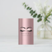 メイクアップアーティストアイラッシュグリッター赤面ピンク 名刺 (スタンド正面)