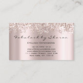 メイクアップアーティストアイラッシュグレーバラ紙吹雪バラ 名刺 (裏面)