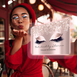 メイクアップアーティストアイラッシュグレーバラ紙吹雪バラ 名刺