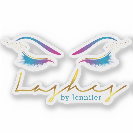 メイクアップアーティストアイラッシュドライ絵を描プティール（緑がかった色） シール (正面)