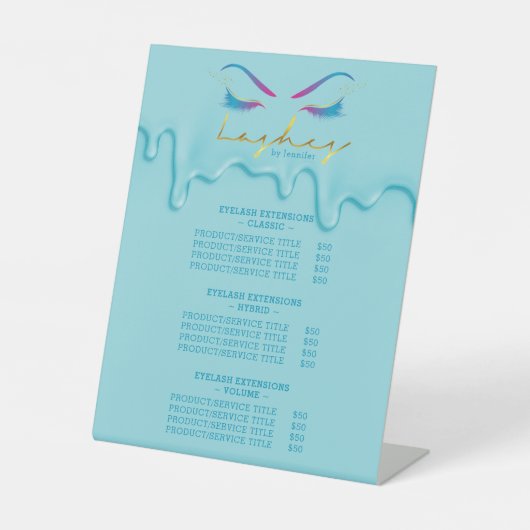 メイクアップアーティストアイラッシュドライ絵を描プティール（緑がかった色） 台座サイン (正面)