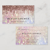 メイクアップアーティストアイラッシュバラドリップグリッターヘア爪、 ネイル 予約カード (正面/裏面)