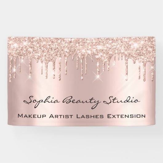 メイクアップアーティストアイラッシュバラドリップスピンクグリッタールクス 横断幕 (横)