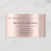 メイクアップアーティストアイラッシュバラドリップヘア爪、 ネイル 予約カード (裏面)