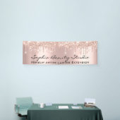 メイクアップアーティストアイラッシュバラ金ゴールドドリップブライド 横断幕 (トレードショー)