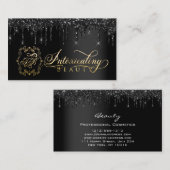 メイクアップアーティストアイラッシュブラックドリップスカスタムロゴBusi 名刺 (正面/裏面)