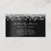 メイクアップアーティストアイラッシュブラックドリップスシルバーダイヤモンド 名刺 (裏面)