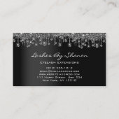 メイクアップアーティストアイラッシュブラックドリップスロゴダイヤモンドブー 名刺 (裏面)