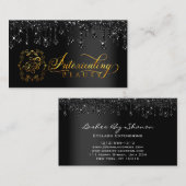 メイクアップアーティストアイラッシュブラックドリップスロゴダイヤモンドVIP 名刺 (正面/裏面)