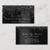 メイクアップアーティストアイラッシュブラックドリッププロフェッショナルロゴ 名刺 (正面/裏面)