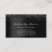 メイクアップアーティストアイラッシュブラックドリッププロフェッショナルロゴ 名刺 (裏面)