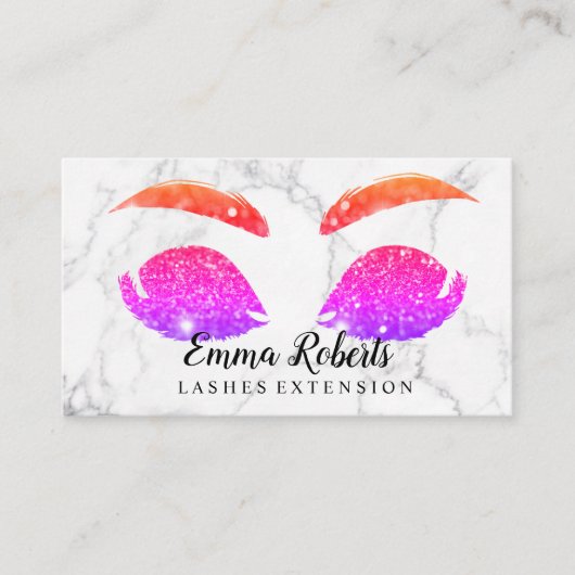 メイクアップアーティストアイラッシュブラッシュグリッタードリップスマーブル 名刺 (正面)