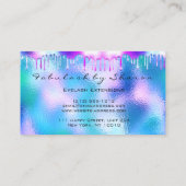 メイクアップアーティストアイラッシュホログラフィードリップ海 名刺 (裏面)