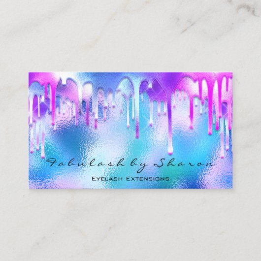 メイクアップアーティストアイラッシュホログラフィードリップ海 名刺 (正面)