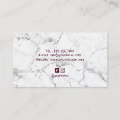 メイクアップアーティストアイラッシュマーブル美しいサロン 名刺 (裏面)