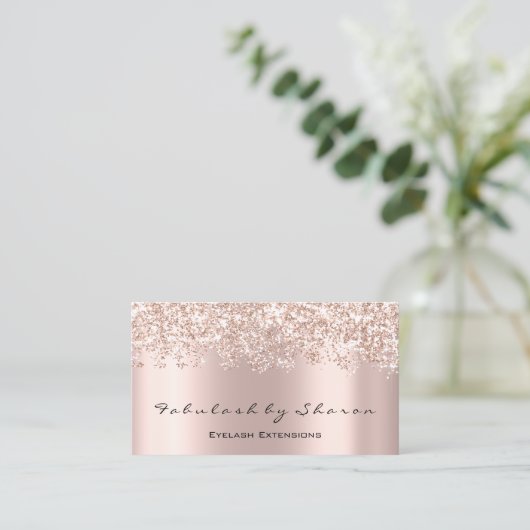 メイクアップアーティストアイラッシュミンクラッシュズ紙吹雪バラ 名刺 (スタンド正面)