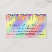 メイクアップアーティストアイラッシュユニコーン紫ホログラフ 名刺 (裏面)