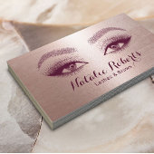 メイクアップアーティストアイラッシュ赤面バラ金ゴールド美しいサロン 名刺