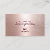 メイクアップアーティストアイラッシュ赤面バラ金ゴールド美しいサロン 名刺 (裏面)