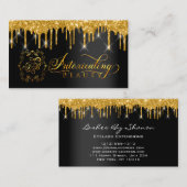 メイクアップアーティストアイラッシュ金ゴールドドリップカスタムロゴ 名刺 (正面/裏面)