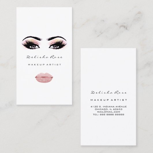 メイクアップアーティストアイリーズグリッター眉唇VIP 名刺 (正面/裏面)