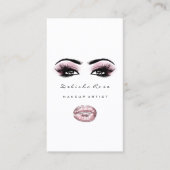 メイクアップアーティストアイリーズグリッター眉毛リップピンク 名刺 (正面)