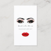 メイクアップアーティストアイリーズバラ眉赤い唇 名刺 (正面)