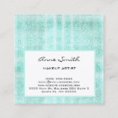 メイクアップアーティストアクアグリッターダイヤモンドスパークル スクエア名刺 (裏面)