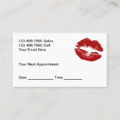 メイクアップアーティストアポイントメントカード赤い唇 名刺 (裏面)