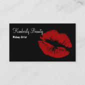 メイクアップアーティストアポイントメントカード赤い唇 名刺 (正面)