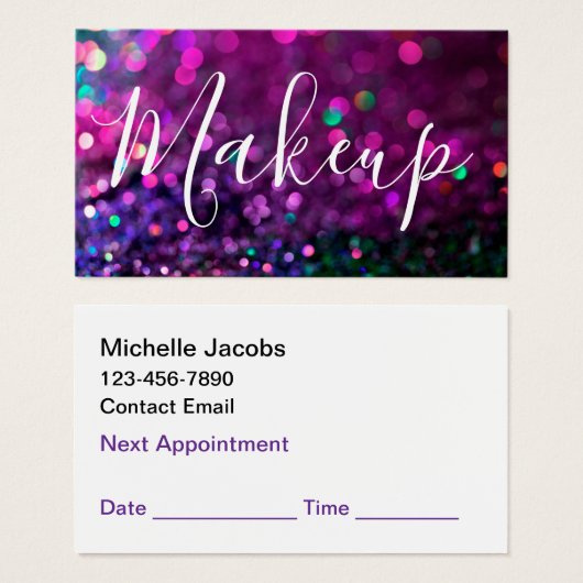 メイクアップアーティストアポイントメントグリジーな名刺 (正面&裏面)