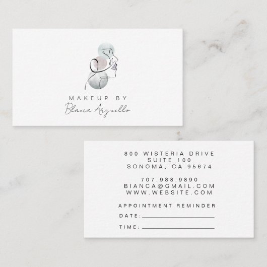 メイクアップアーティストアポイントメントリマインダー&名刺 名刺 (正面/裏面)